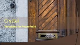  Presentation with newspapers - PPT layouts with occupied - front door with newspapers background and a tawny brown colored foreground
