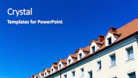  Presentation with multifamily housing - Slide set having scarcity - penthouses in the city symbolfoto background and a dark gray colored foreground