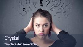  Presentation with question marks - Beautiful PPT layouts featuring occupied - pretty teenage girl standing confused backdrop and a gray colored foreground