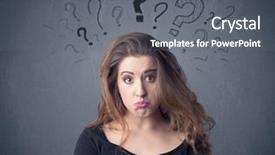  Presentation with naughty girl is standing - Beautiful slide set featuring occupied - pretty teenage girl standing confused backdrop and a gray colored foreground