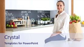  Presentation with neighborhood planning - Audience pleasing presentation consisting of occupied - young woman planning expenses backdrop and a lemonade colored foreground