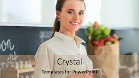  Presentation with neighborhood planning - Beautiful PPT theme featuring occupied - young woman planning expenses backdrop and a coral colored foreground