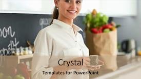  Presentation with planning - Amazing slide deck having occupied - young woman planning expenses backdrop and a coral colored foreground