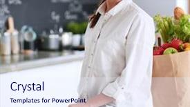  Presentation with planning - PPT theme consisting of occupied - young woman planning expenses background and a sky blue colored foreground