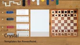  Presentation with surface area - Colorful slide set enhanced with ocd - top view of board game backdrop and a coral colored foreground