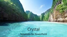  Presentation with thailand - Colorful slide set enhanced with ocean - bay at phi phi island backdrop and a arctic colored foreground
