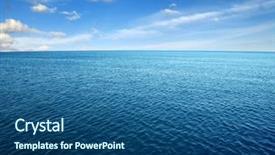  Presentation with sea water - Presentation theme featuring ocean - blue sea water surface background and a ocean colored foreground
