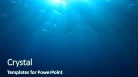  Presentation with blue water - Slides consisting of ocean - blue water background and sunlight background and a navy blue colored foreground