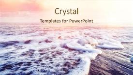  Presentation with glowing cross - PPT theme featuring ocean - fantastic sea glowing by sunlight background and a cream colored foreground