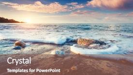  Presentation with fantastic beast - Amazing PPT theme having ocean - fantastic view azure sea glowing backdrop and a violet colored foreground