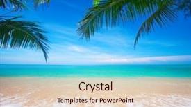  Presentation with palm beach - Colorful slide set enhanced with ocean - palm and tropical beach backdrop and a lemonade colored foreground