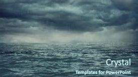  Presentation with stormy sea - Audience pleasing PPT layouts consisting of ocean - rain over the stormy sea backdrop and a ocean colored foreground