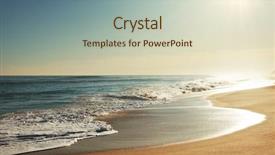  Presentation with ocean - Beautiful presentation theme featuring ocean - sea backdrop and a soft green colored foreground