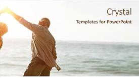  Presentation with dancing - Presentation consisting of ocean - senior couple dancing at beach background and a cream colored foreground