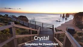  Presentation with port - PPT theme featuring waiting room with many seats shiny floor and big flower in pot against window background and a tawny brown colored foreground