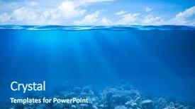  Presentation with coral reef - Cool new presentation theme with ocean - underwater coral reef seabed view backdrop and a ocean colored foreground
