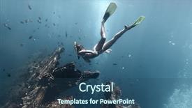  Presentation with breath - Amazing slide deck having ocean - young woman diving backdrop and a ocean colored foreground