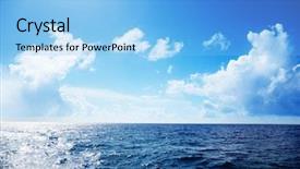  Presentation with perfect - Amazing theme having ocean and perfect sky backdrop and a light blue colored foreground