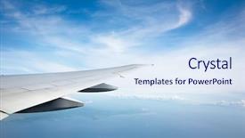  Presentation with ocean - Beautiful theme featuring ocean and plane wing view backdrop and a sky blue colored foreground