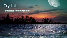  Presentation with magical - Audience pleasing slides consisting of ocean and the moon backdrop and a ocean colored foreground