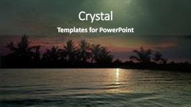  Presentation with magical - Beautiful slide deck featuring ocean and the moon backdrop and a gray colored foreground