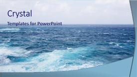  Presentation with ocean wave - Cool new PPT theme with ocean and wave backdrop and a sky blue colored foreground