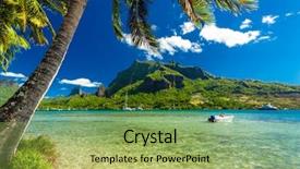  Presentation with mountain view - PPT layouts with ocean at moorea in tahiti background and a yellow colored foreground