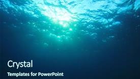  Presentation with underwater - Slide set with ocean background photo with sunburst background and a ocean colored foreground