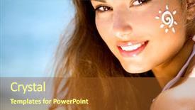  Presentation with cancer care - Colorful slide set enhanced with ocean background sun tanning skin backdrop and a tawny brown colored foreground