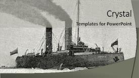  Presentation with icebreaker - Presentation theme with ocean battleship - icebreaker ermak engraving by rashevsky background and a light gray colored foreground