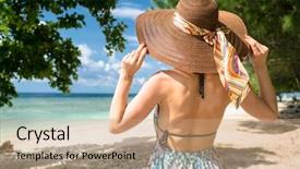  Presentation with heat - Audience pleasing slide deck consisting of ocean beach in summer backdrop and a coral colored foreground