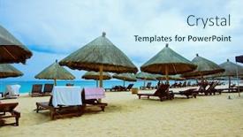  Presentation with lanscape - Presentation theme enhanced with ocean beach lanscape photot background and a cool aqua colored foreground