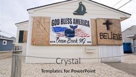  Presentation with word god - Presentation design enhanced with ocean-beach-nj-jan-13 background and a soft green colored foreground