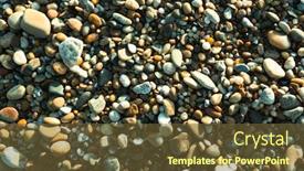  Presentation with sand ocean - Colorful slides enhanced with ocean-beach-sand-with-pebbles backdrop and a tawny brown colored foreground
