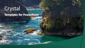  Presentation with america canada - PPT layouts having ocean-beach-with-waves background and a tawny brown colored foreground