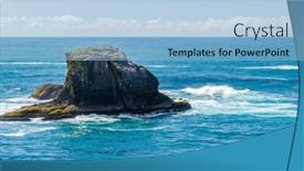  Presentation with america canada - PPT theme featuring ocean-beach-with-waves background and a light blue colored foreground