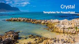  Presentation with space colony - Beautiful presentation featuring ocean boulders penguin colony backdrop and a teal colored foreground