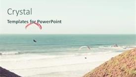  Presentation with paragliding - Presentation theme featuring ocean-coast-and-paragliding background and a sky blue colored foreground