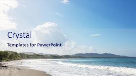  Presentation with costa rica - Presentation enhanced with ocean coast in costa rica background and a sky blue colored foreground