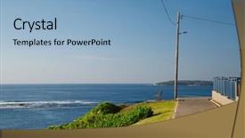  Presentation with sydney - PPT theme having coastal walk in cronulla sydney background and a light blue colored foreground