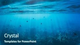 Presentation with ocean currents - Colorful presentation design enhanced with ocean currents - underwater tropical reef backdrop and a ocean colored foreground