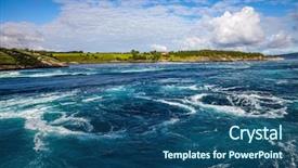  Presentation with norway - Beautiful PPT theme featuring ocean currents - whirlpools of the maelstrom backdrop and a ocean colored foreground