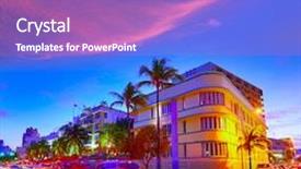  Presentation with art deco - Beautiful theme featuring ocean drive florida art deco backdrop and a coral colored foreground