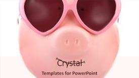  Presentation with piggy bank - Cool new slide deck with ocean economy - pink piggy bank in sunglasses backdrop and a lemonade colored foreground