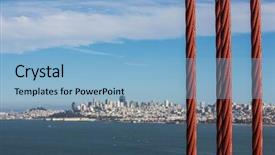  Presentation with bridge engineering - Cool new presentation with ocean engineering - golden gate bridge in san backdrop and a light blue colored foreground
