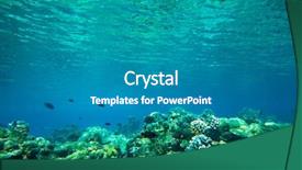  Presentation with tranquil - Slide deck enhanced with ocean floor - tranquil underwater scene with copy background and a teal colored foreground