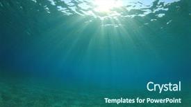  Presentation with sand ocean - Audience pleasing theme consisting of ocean floor - underwater background of sun sea backdrop and a ocean colored foreground