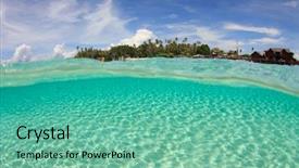  Presentation with island - Presentation design featuring ocean floor over under half background and a seafoam green colored foreground