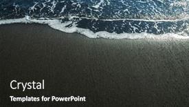  Presentation with sand ocean - Presentation theme featuring ocean-foam-covering-wonderful-black background and a dark gray colored foreground