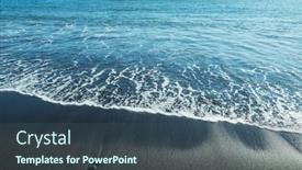  Presentation with sand ocean - Presentation design consisting of ocean-foam-covering-wonderful-black background and a ocean colored foreground